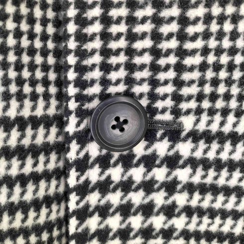 KEITH courtenay london   千鳥格子柄 ウールナイロン ダブル ステンカラーコート メンズ